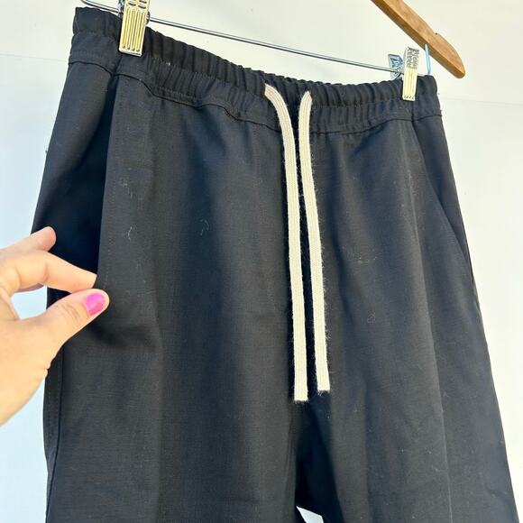 Nili Lotan Wool Aida Drop Seat Black Cropped Trousers Pants XS Lightweight - Picture 7 of 10